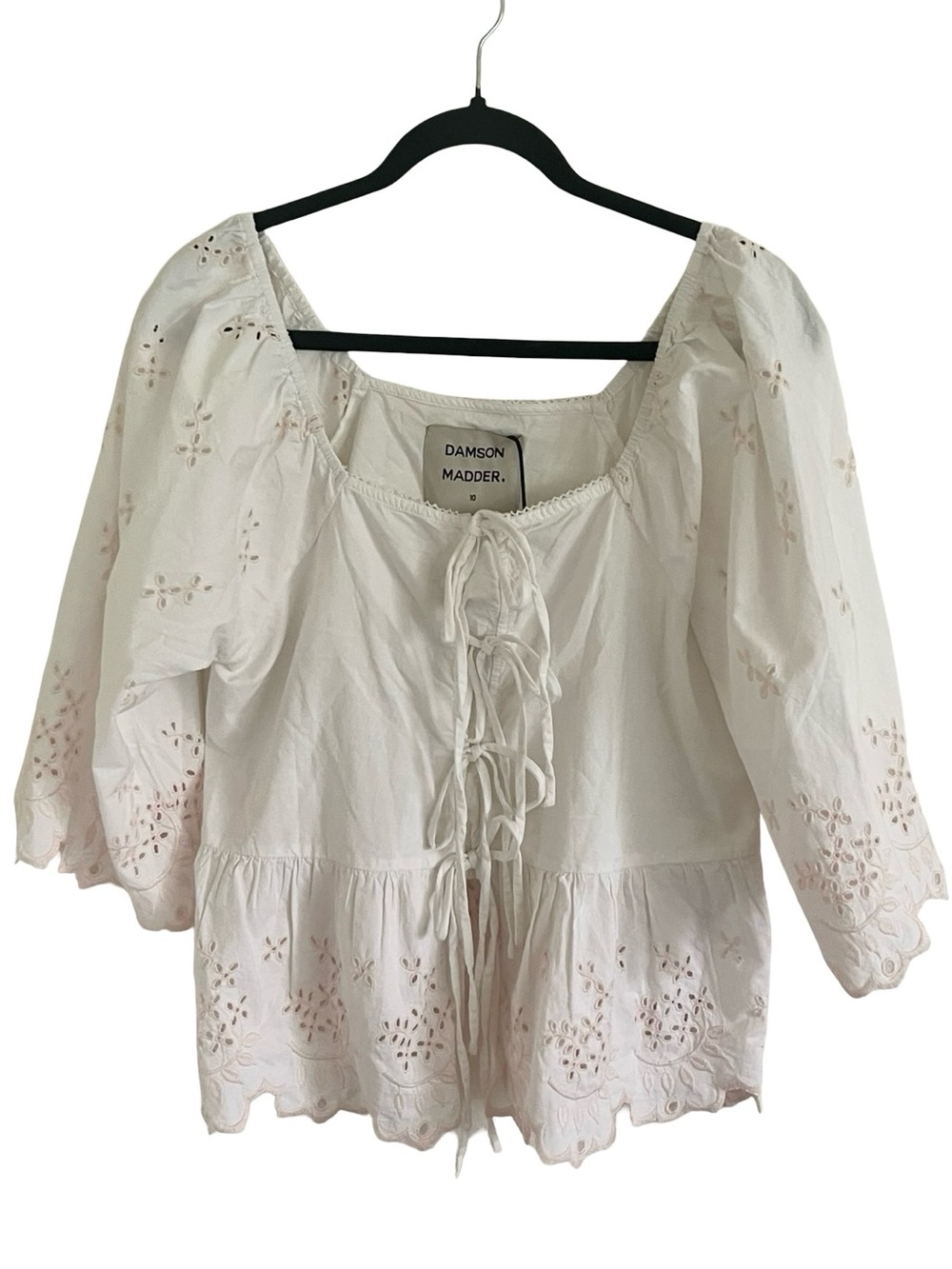 Damson Madder Lana Broderie Anglaise Cotton Blouse NWT US 6